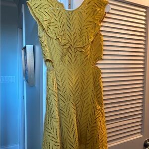 Bardot Mustard Backless Lace Dress